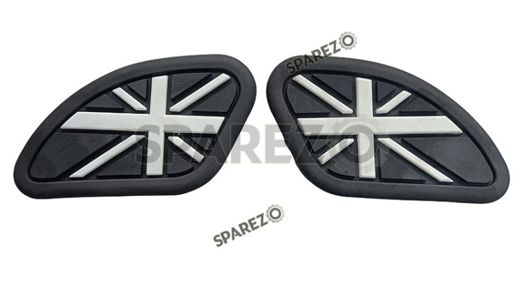 Royal Enfield GT and Interceptor 650 Rubber Tank Pad Pair Black - SPAREZO